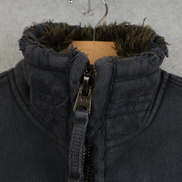 Abercrombie Fitch Indigo Lake Jacket Womens Small Fleece Lined Hooded Zip Heavy - Picture 10 of 16